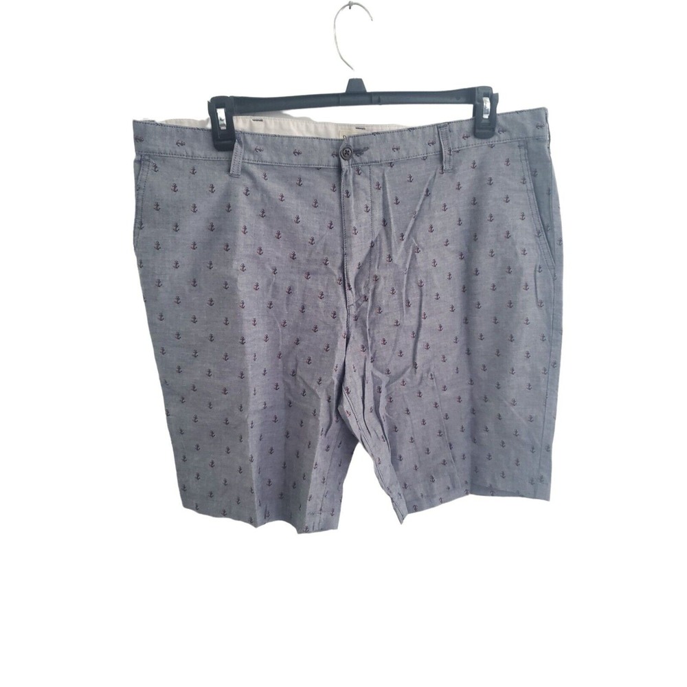 Dockers Shorts Mens 40 Chino Nautical Grey Blue High Rise Summer Casual Bottoms